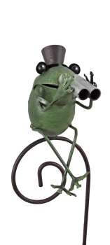 Preview: Der neugierige Beobachter: Frosch-Gartenstecker mit Fernglas